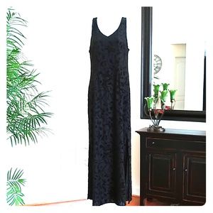 Sigrid Olsen Black Burnout Maxi Dress 6
